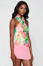 Fontes Halter Neck Top – Pink Floral (Final Sale) Fontes Halter Neck Top – Pink Floral (Final Sale)