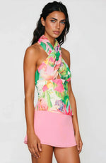Fontes Halter Neck Top – Pink Floral (Final Sale) Fontes Halter Neck Top – Pink Floral (Final Sale)