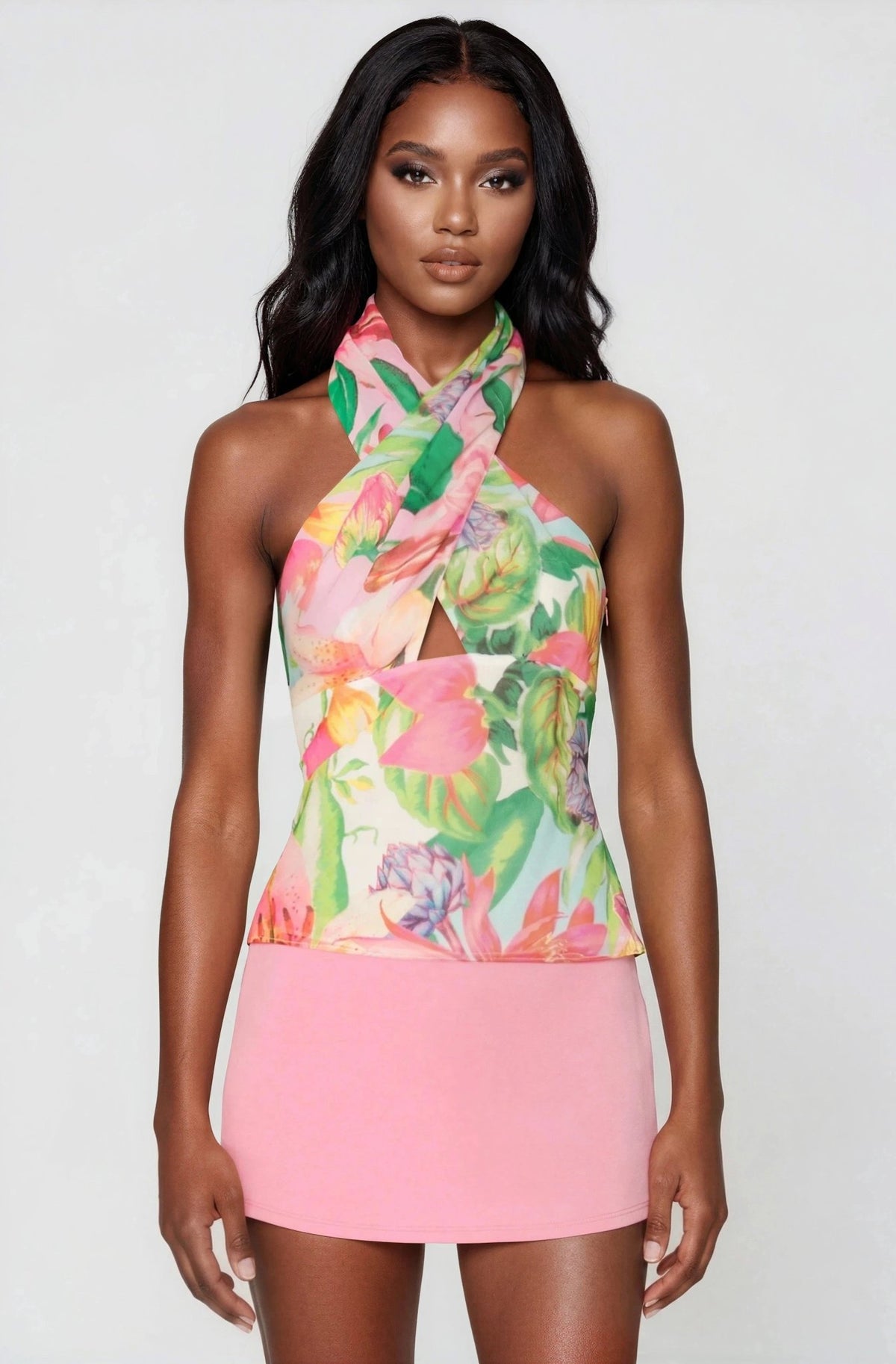 Fontes Halter Neck Top – Pink Floral (Final Sale) Fontes Halter Neck Top – Pink Floral (Final Sale)