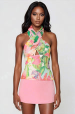 Fontes Halter Neck Top – Pink Floral (Final Sale) Fontes Halter Neck Top – Pink Floral (Final Sale)