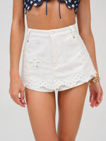 For Love & Lemon - Daisy Eyelet Denim Skort