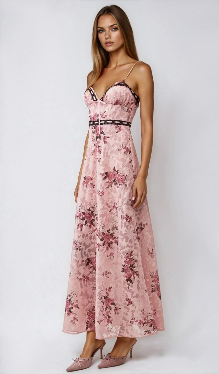 For Love & Lemons Guinevere Maxi Dress - Pink