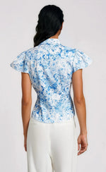 Francesca Floral Poplin Shirt - Zesty Floral White Blue - XO, Tina Francesca Floral Poplin Shirt - Zesty Floral White Blue - XO, Tina