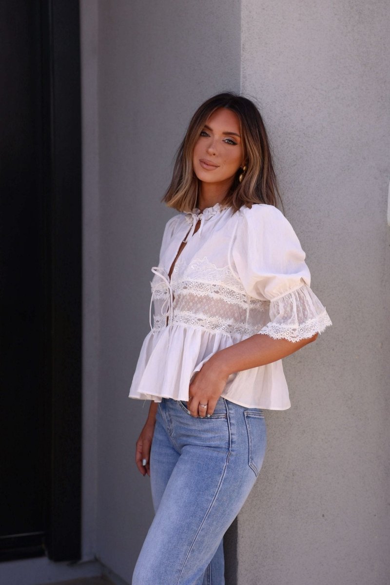 Free People - White Forever Young Top - FINAL SALE