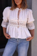 Free People - White Forever Young Top - FINAL SALE