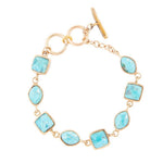 Genuine Blue Turquoise Hammered Link Bracelet Genuine Blue Turquoise Hammered Link Bracelet