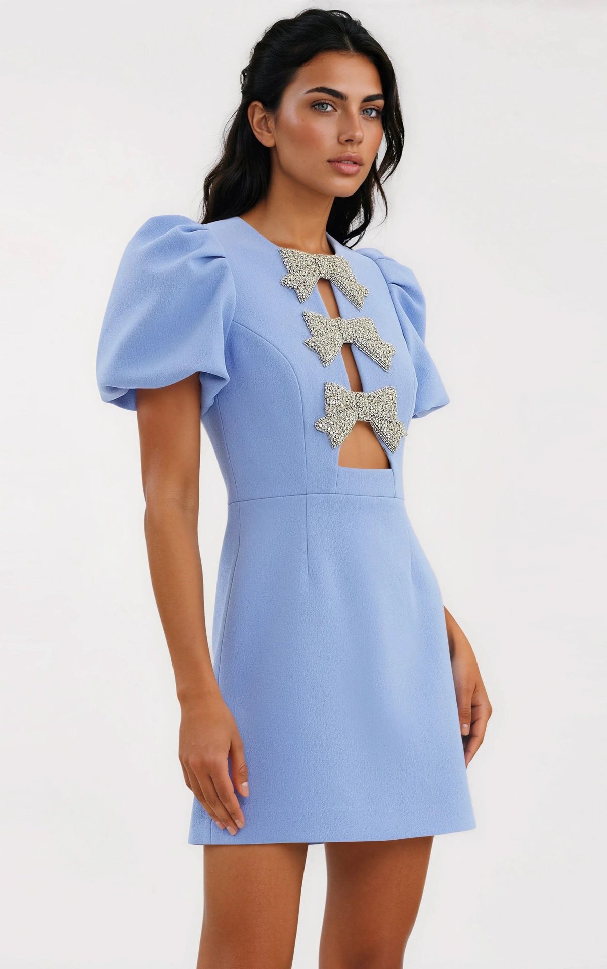 Juliana Puff Sleeve Mini – Blue Juliana Puff Sleeve Mini – Blue