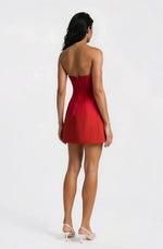 Karoline Hourglass Mini Dress – Deep Red (Final Sale) Karoline Hourglass Mini Dress – Deep Red (Final Sale)