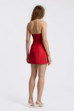 Karoline Hourglass Mini Dress – Deep Red (Final Sale) Karoline Hourglass Mini Dress – Deep Red (Final Sale)