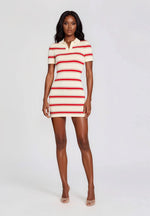 Liev Knit Mini Dress – Eggshell/Cherry/Sand Liev Knit Mini Dress – Eggshell/Cherry/Sand