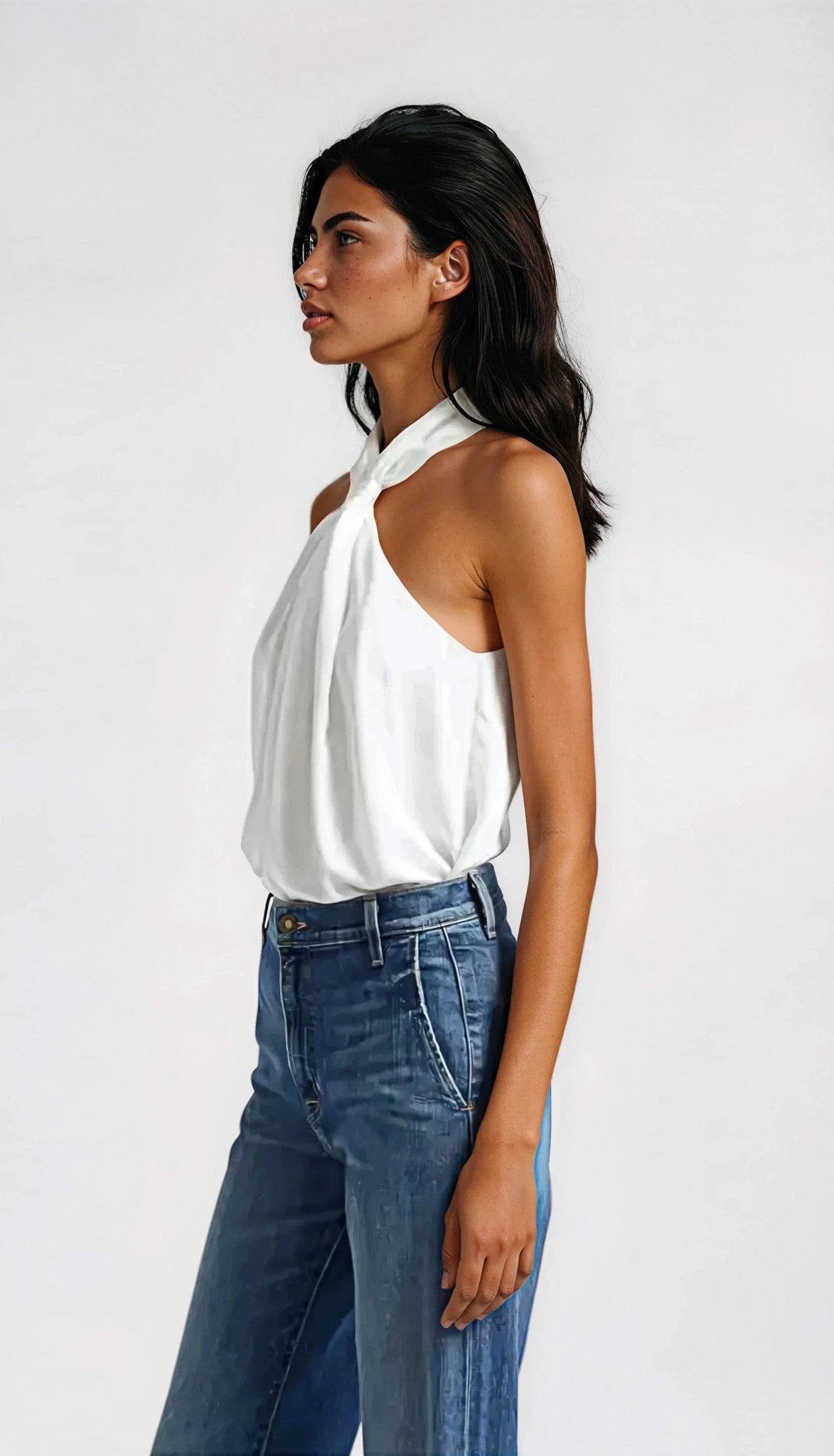 Maia Gather Sleeveless Top - Ivory Maia Gather Sleeveless Top - Ivory