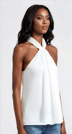 Maia Gather Sleeveless Top - Ivory Maia Gather Sleeveless Top - Ivory