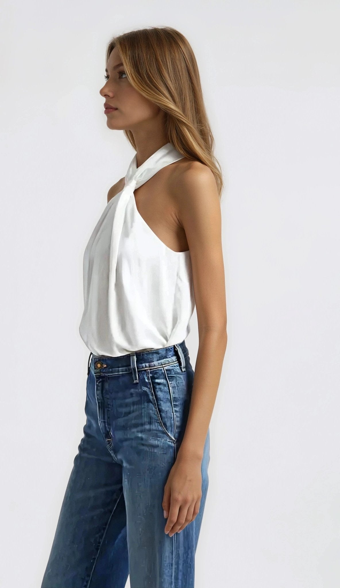 Maia Gather Sleeveless Top - Ivory Maia Gather Sleeveless Top - Ivory
