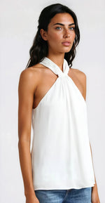 Maia Gather Sleeveless Top - Ivory Maia Gather Sleeveless Top - Ivory