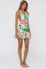 Mave Halter Neck Mini Dress – Pink Floral (Final Sale) Mave Halter Neck Mini Dress – Pink Floral (Final Sale)