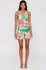 Mave Halter Neck Mini Dress – Pink Floral (Final Sale) Mave Halter Neck Mini Dress – Pink Floral (Final Sale)