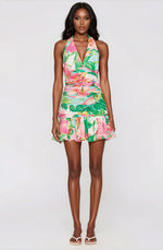 Mave Halter Neck Mini Dress – Pink Floral (Final Sale) Mave Halter Neck Mini Dress – Pink Floral (Final Sale)