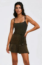 Metallic Knit Mini Dress – Black Metallic Knit Mini Dress – Black