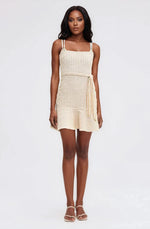 Metallic Knit Mini Dress – Off White Metallic Knit Mini Dress – Off White