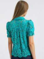 Mina Lace Shirt - Topaz - XO, Tina Mina Lace Shirt - Topaz - XO, Tina