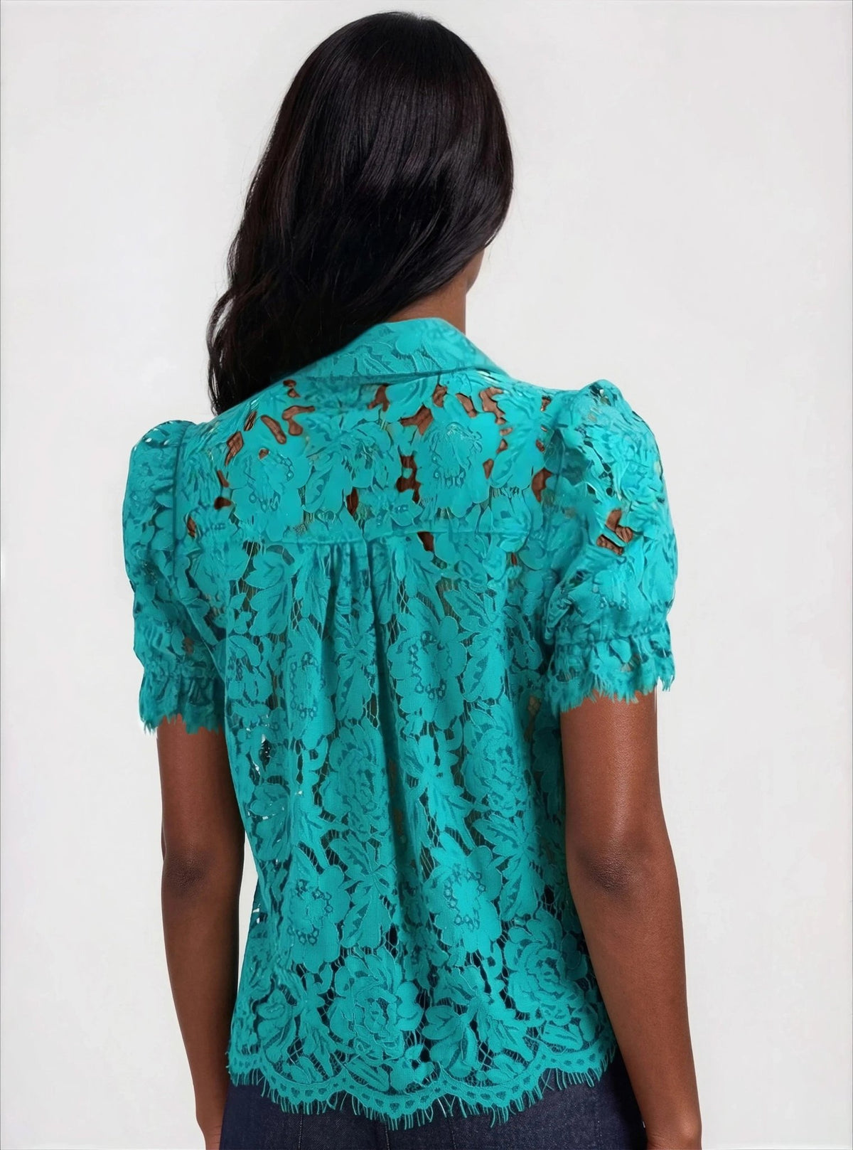 Mina Lace Shirt - Topaz Mina Lace Shirt - Topaz - XO, Tina