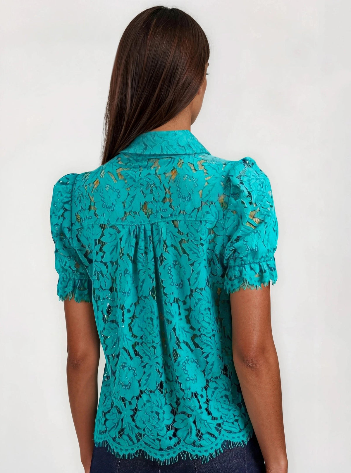 Mina Lace Shirt - Topaz Mina Lace Shirt - Topaz - XO, Tina