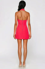 Nevelle Hourglass Halter Dress – Flame Red (Final Sale) Nevelle Hourglass Halter Dress – Flame Red (Final Sale)