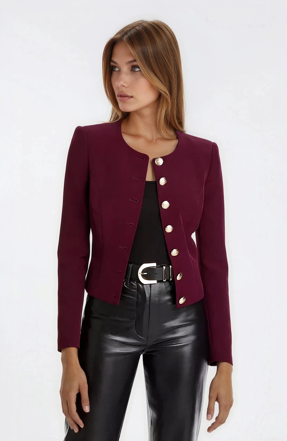 Olempia Crepe Blazer - Malbec Olempia Crepe Blazer - Malbec - XO, Tina