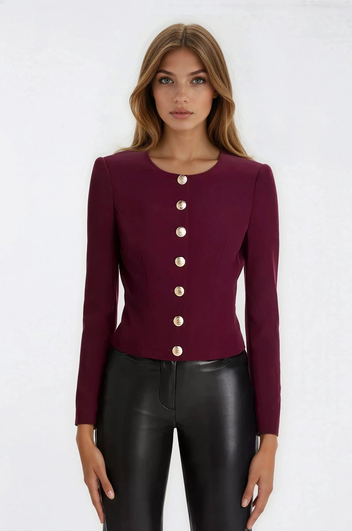 Olempia Crepe Blazer - Malbec Olempia Crepe Blazer - Malbec - XO, Tina