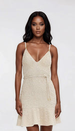 Papillon Jacquard Mini Dress – Beige Papillon Jacquard Mini Dress – Beige