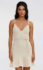 Papillon Jacquard Mini Dress – Beige Papillon Jacquard Mini Dress – Beige