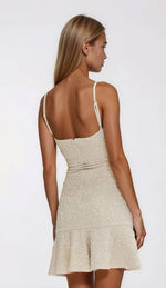 Papillon Jacquard Mini Dress – Beige Papillon Jacquard Mini Dress – Beige