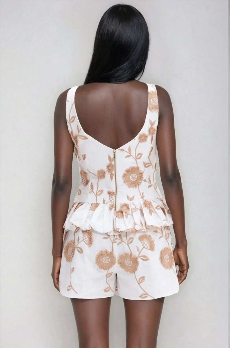 Botanical Poplin Mini Skirt – Off White Botanical Poplin Mini Skirt – Off White