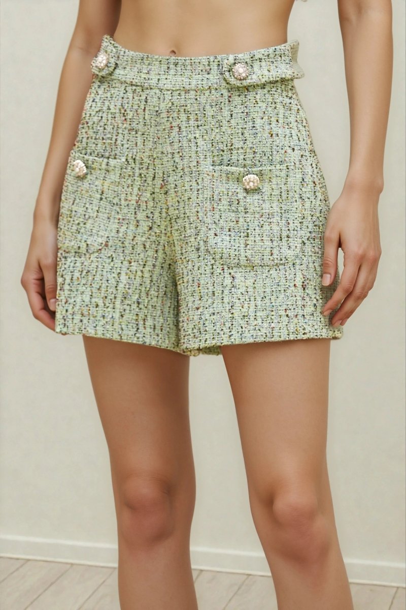 Crystal Tweed Short – Green Crystal Tweed Short – Green