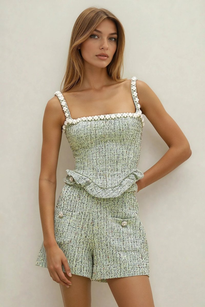 Crystal Tweed Top – Green Crystal Tweed Top – Green