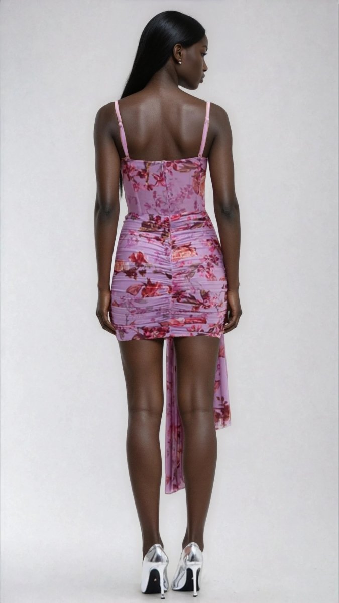 Floral Haze Bustier Mini Dress – Violet Floral Haze Bustier Mini Dress – Violet