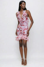 Floral Haze Stretch Tulle Sleeveless Mini Dress – Vapor Floral Haze Stretch Tulle Sleeveless Mini Dress – Vapor