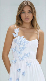 Flutter Poplin Butterfly Midi Dress – Off White Flutter Poplin Butterfly Midi Dress – Off White