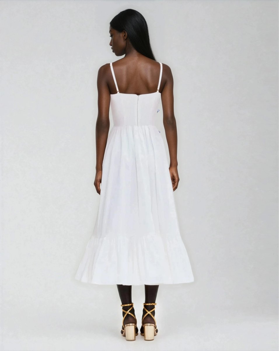 Flutter Poplin Butterfly Midi Dress – Off White Flutter Poplin Butterfly Midi Dress – Off White