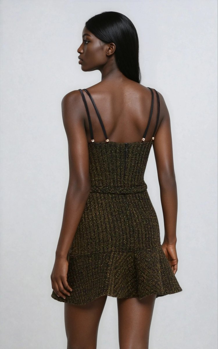 Metallic Knit Mini Dress – Black Metallic Knit Mini Dress – Black