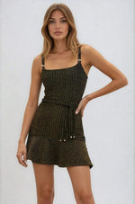 Metallic Knit Mini Dress – Black Metallic Knit Mini Dress – Black