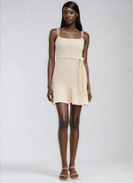 Metallic Knit Mini Dress – Off White Metallic Knit Mini Dress – Off White