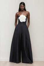 Taffeta Bloom Jumpsuit – Black Taffeta Bloom Jumpsuit – Black