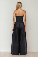 Taffeta Bloom Jumpsuit – Black Taffeta Bloom Jumpsuit – Black