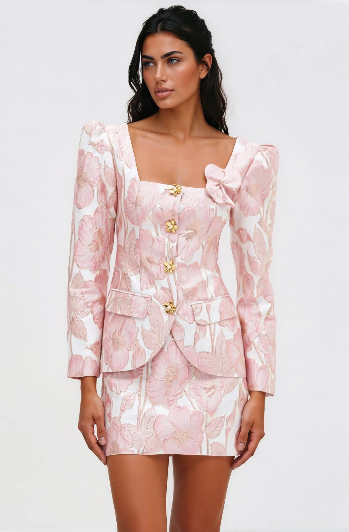 Petal Jacquard Jacket – Pink Petal Jacquard Jacket – Pink