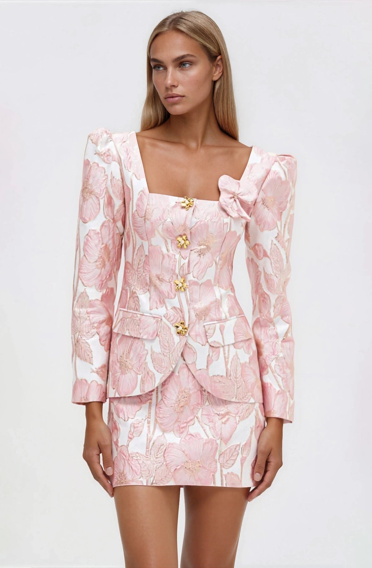 Petal Jacquard Jacket – Pink Petal Jacquard Jacket – Pink