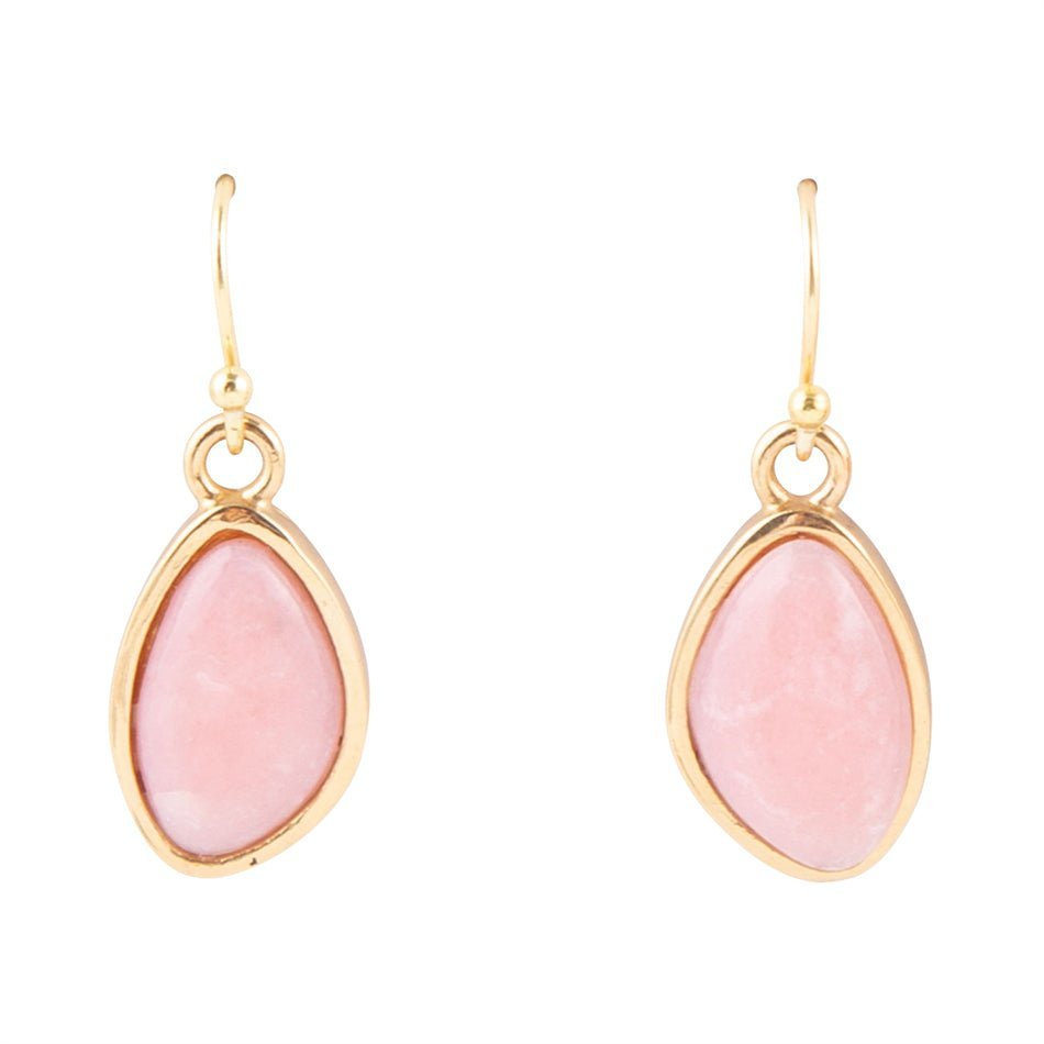 Pink Opal Golden Drop Earrings Pink Opal Golden Drop Earrings