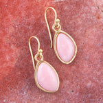 Pink Opal Golden Drop Earrings Pink Opal Golden Drop Earrings