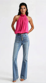 Rowan Halter Neck Sleeveless Top - Pink Rowan Halter Neck Sleeveless Top - Pink