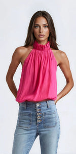 Rowan Halter Neck Sleeveless Top - Pink Rowan Halter Neck Sleeveless Top - Pink